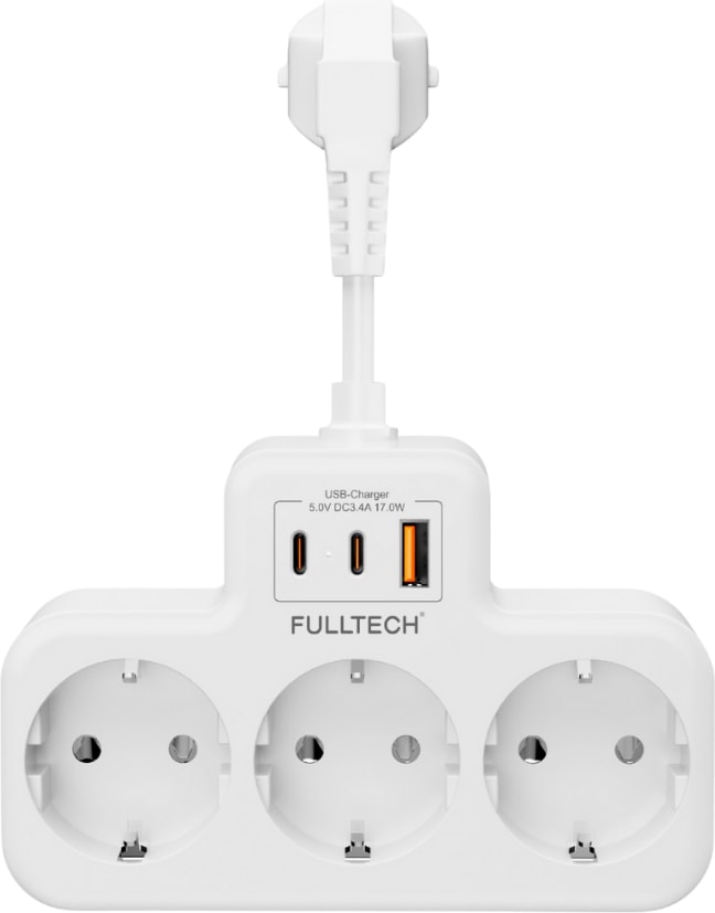 Akım Korumalı Priz, Duvar Priz Çoğaltıcı, 3x Priz Soketi, 2x Type-C Girişi, 1x USB Girişi, Çocuk Korumalı ve Isıya Dayanıklı Yapı, Aşırı Gerilim Koruyucu, 16A/3680W (Kablosuz)