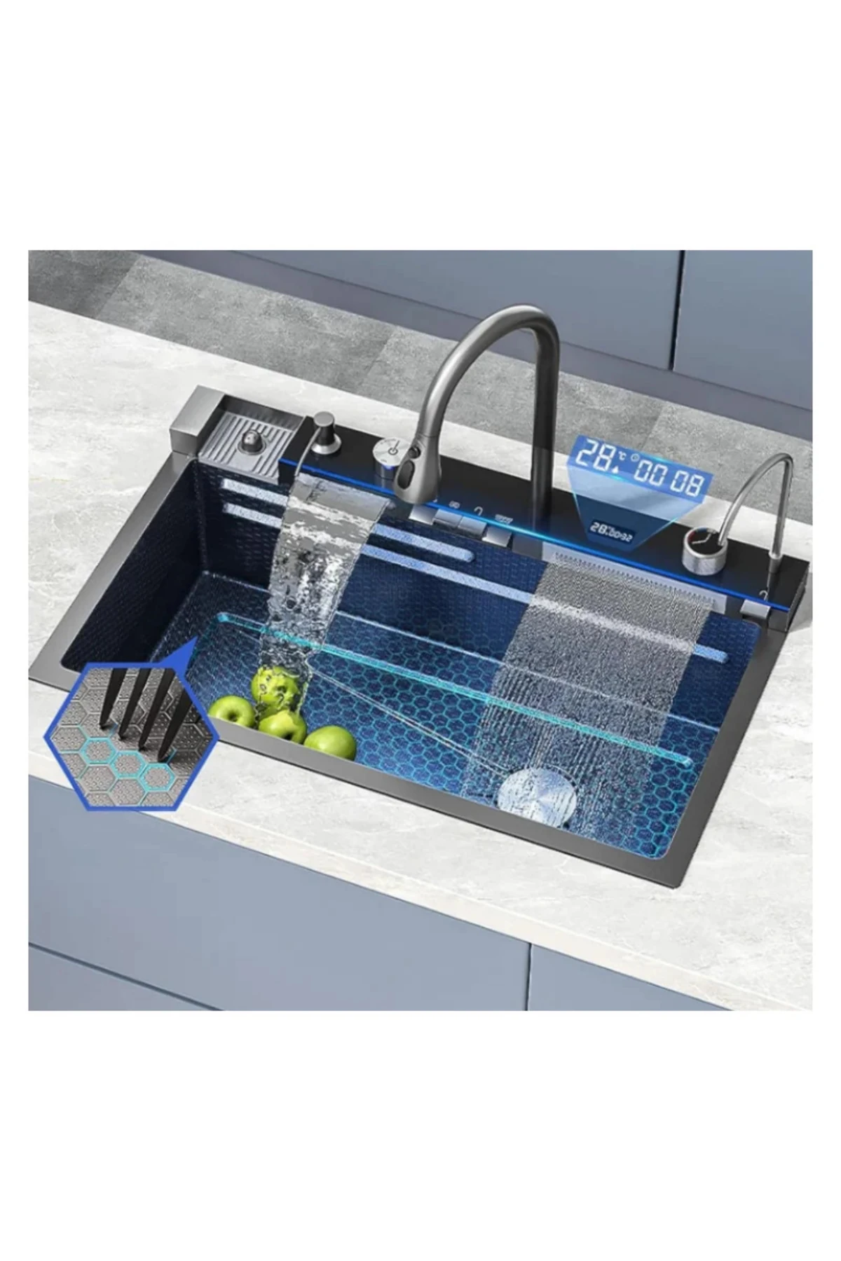 9 Fonksiyonlu Elektronik Akıllı Eviye Seti (304 çelik 4 mm)