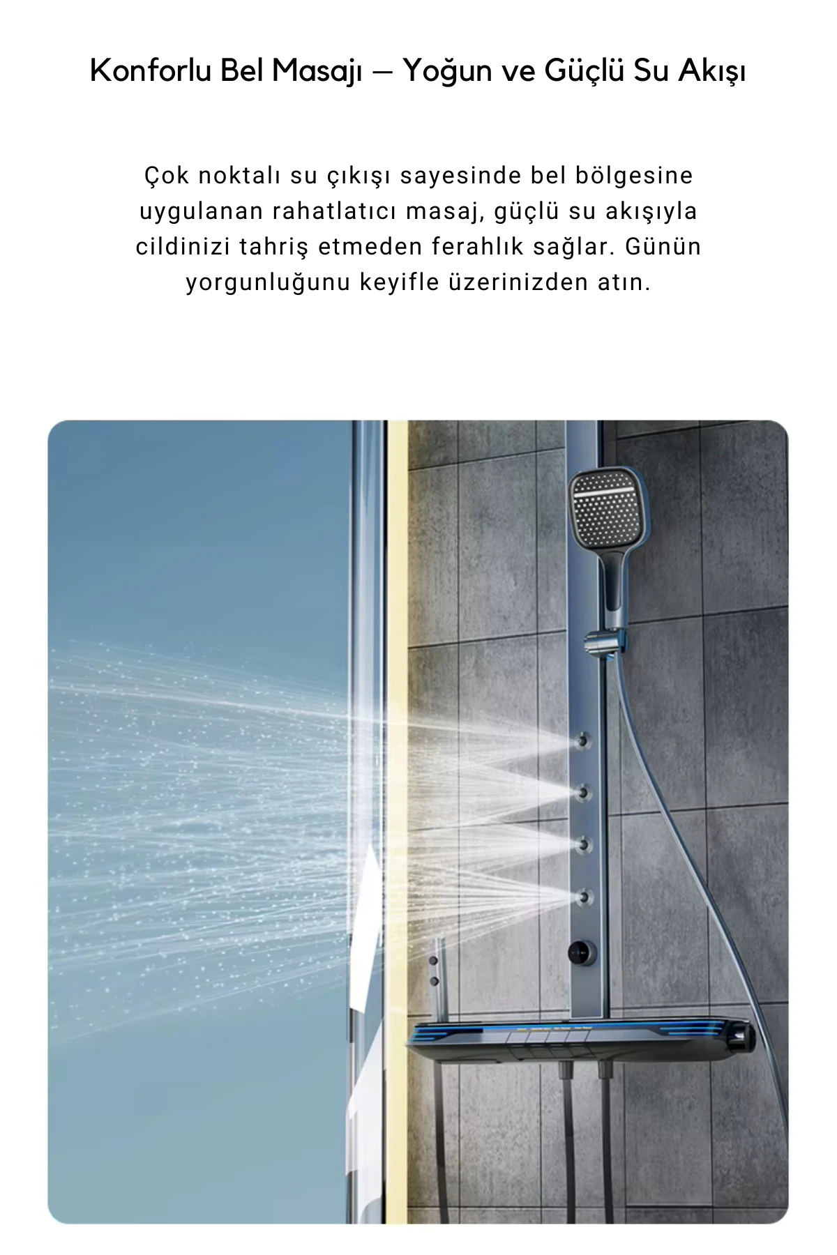 Comfort Akıllı Robot Duş seti - Piyano Dijital Led Göstergeli Termostatik Tepe Duş Seti