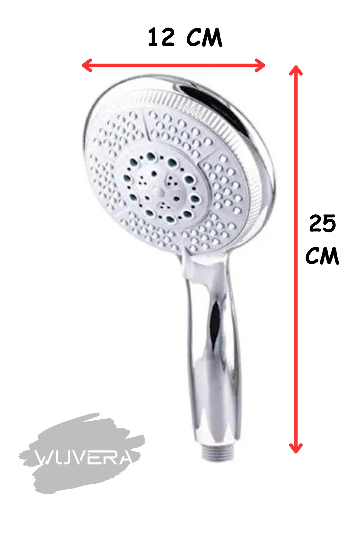 Fonksiyonlu Mega Elit Banyo Duş Başlığı ve Fıskiye, şık gri tasarım