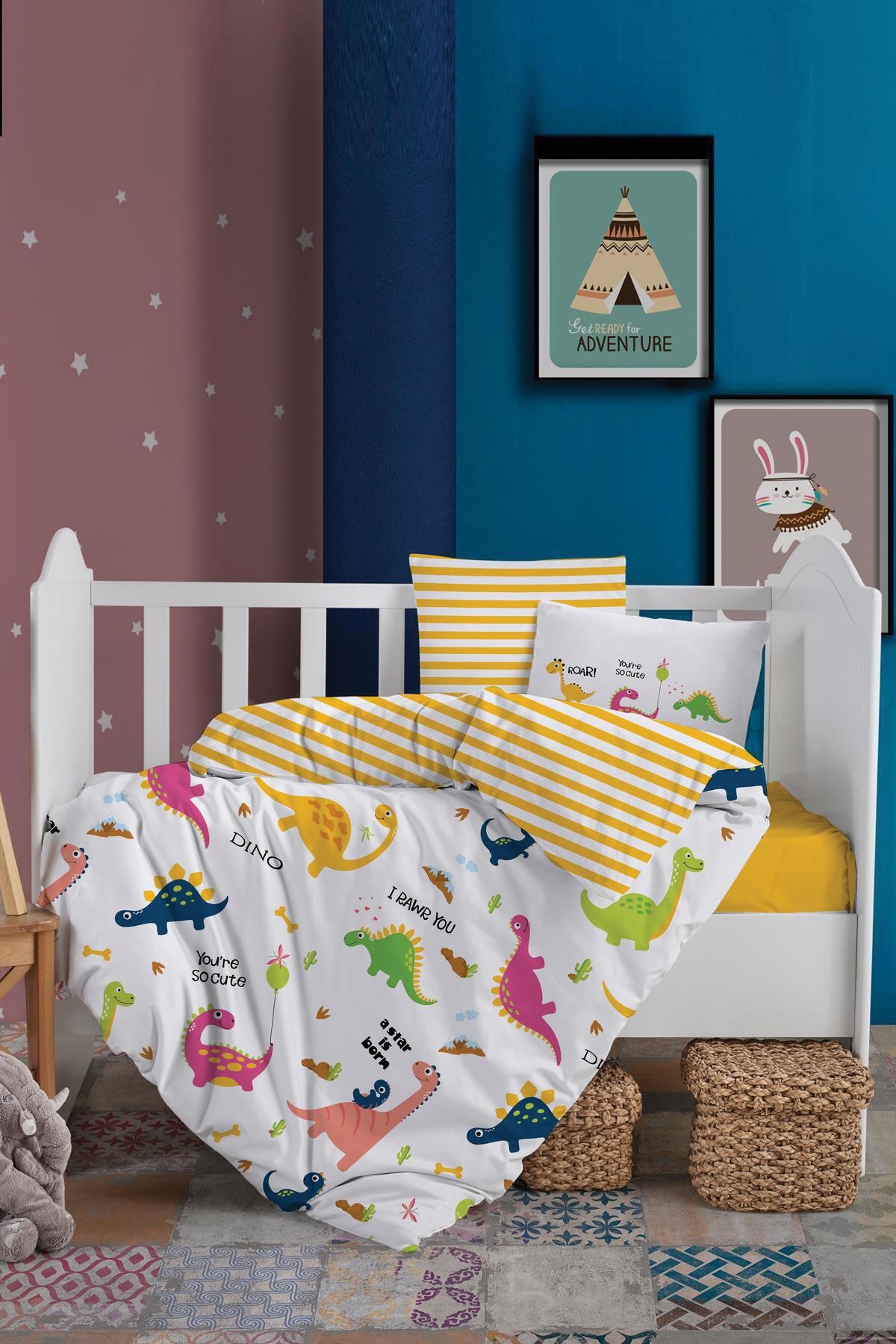 Dino Bebek %100 Pamuk Bebek Nevresim Takımı