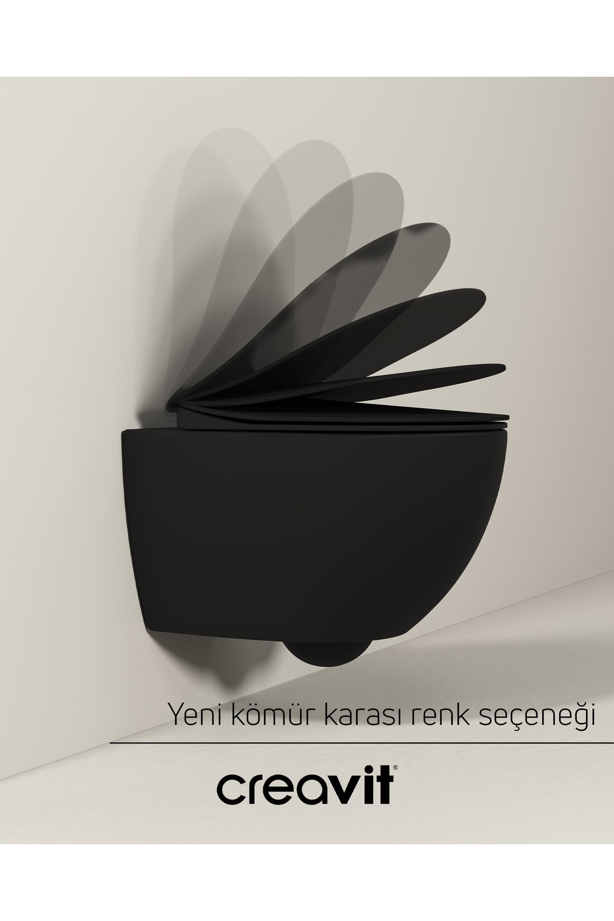 Free Rim-Off Duroplast Yavaş Kapanan Klozet Kapaklı Kömür Karası Set