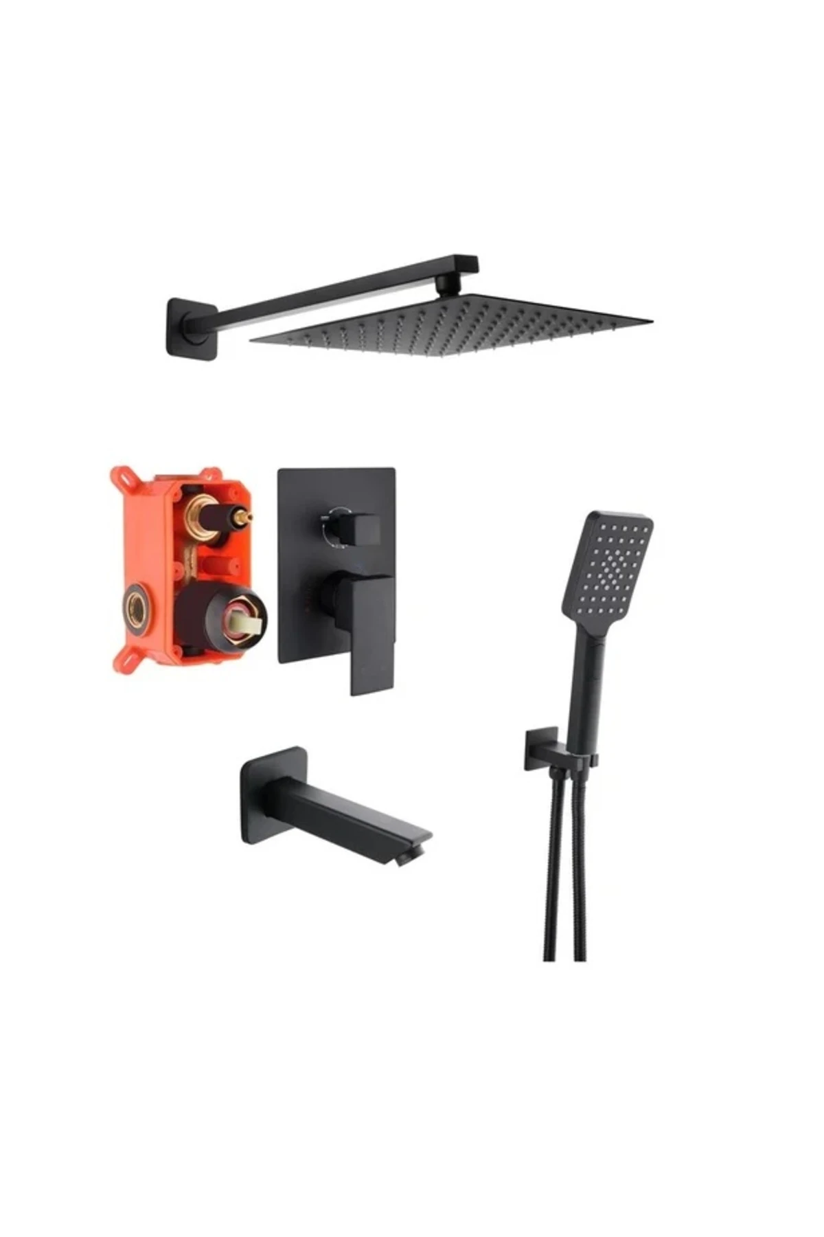 ANKASTRE SİYAH BANYO SETİ 3 YOLLU