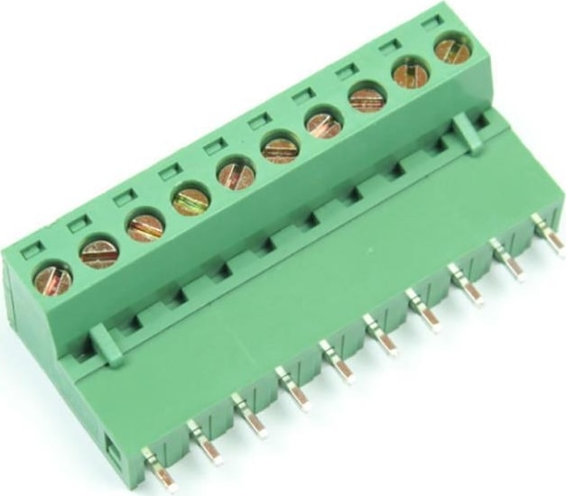 KF2EDGV - 5,08 - 10P 10 Pin 180 Derece Geçmeli Dik Klemens