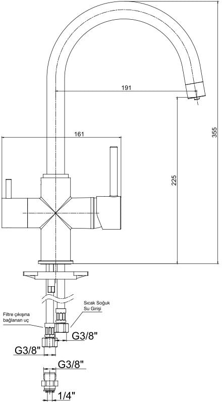 ECA Çift Akışlı (Dual Flow) Eviye Bataryası 102118137