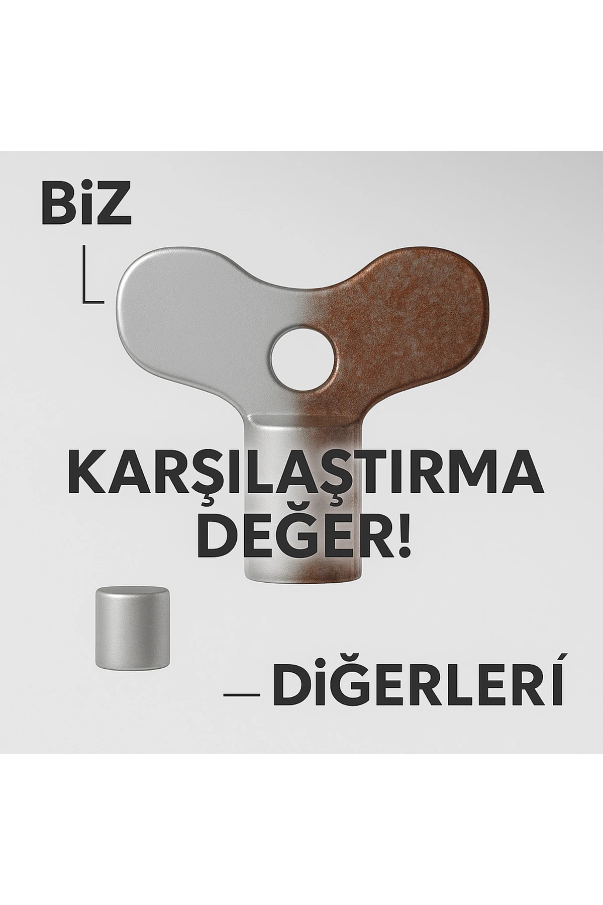 Radyatör Purjör Anahtarı – Petek Havlupan Hava Alma ve Purjör Açma Kapama Anahtarı (1 Adet)