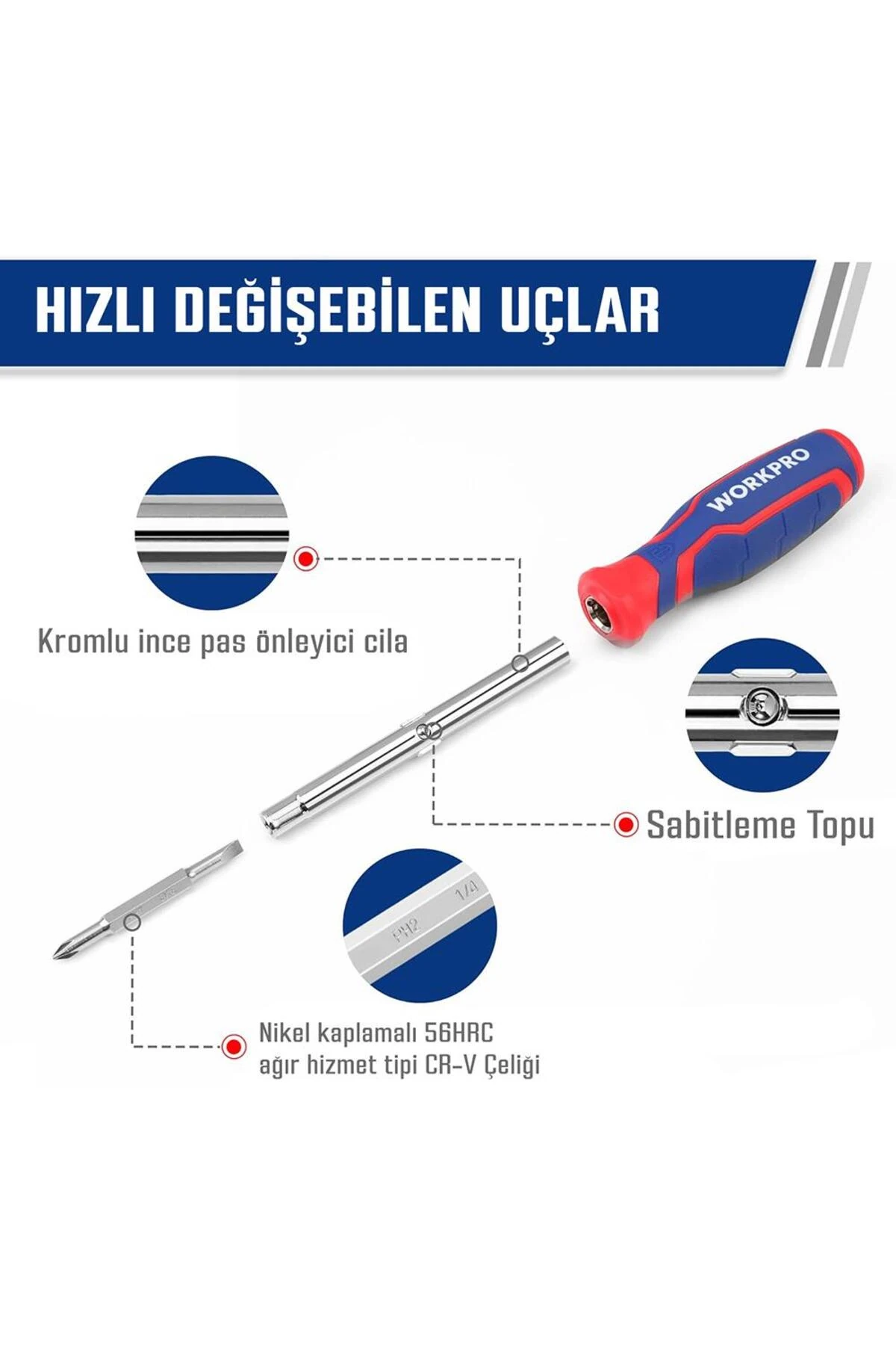 WP221306 15-IN-1 Çok Fonksiyonlu Değişken Uçlu Profesyonel Tornavida Seti + Bel Askı Kılıfı