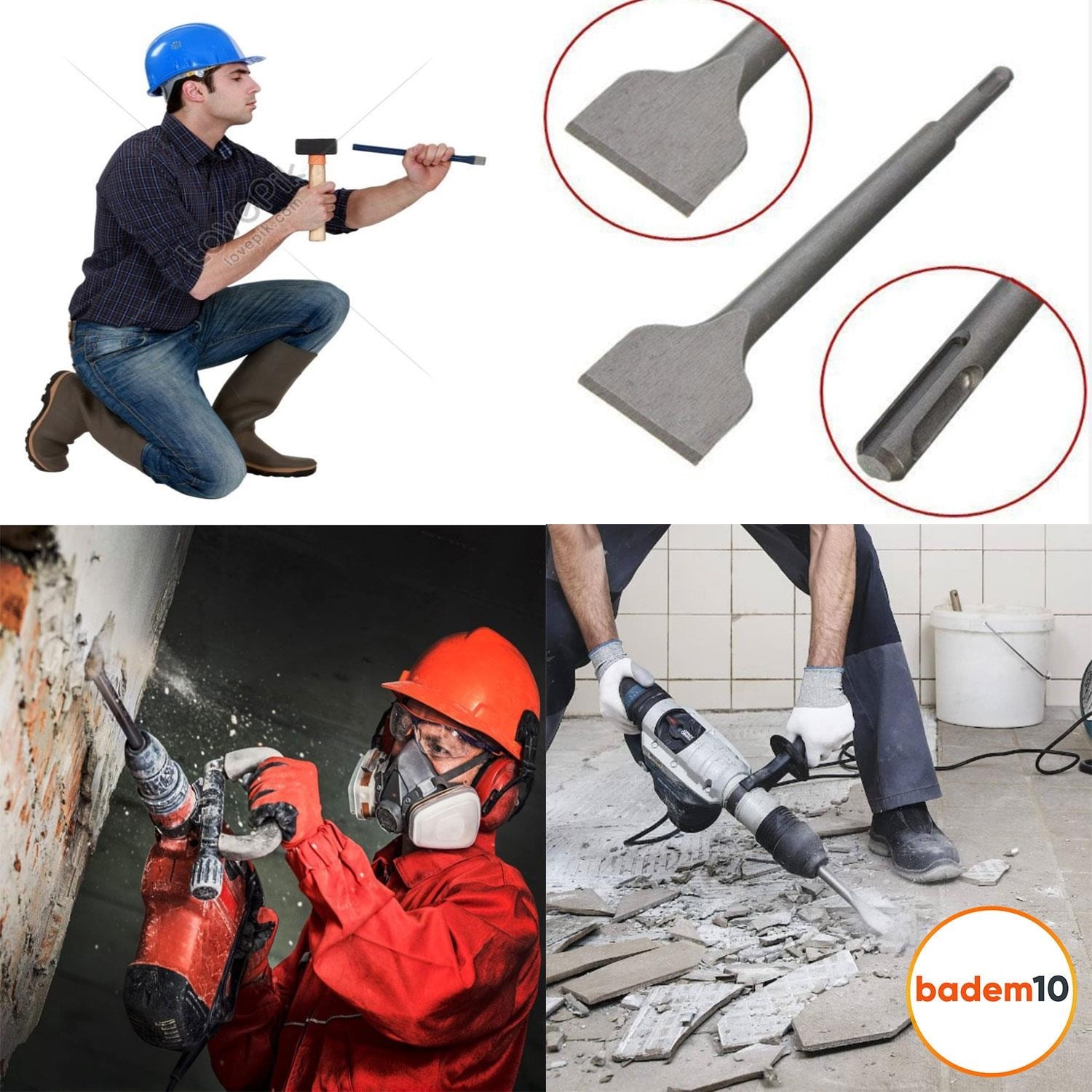Sds Max Geniş Ağızlı Keski 18 mm x 400 mm x 75 mm