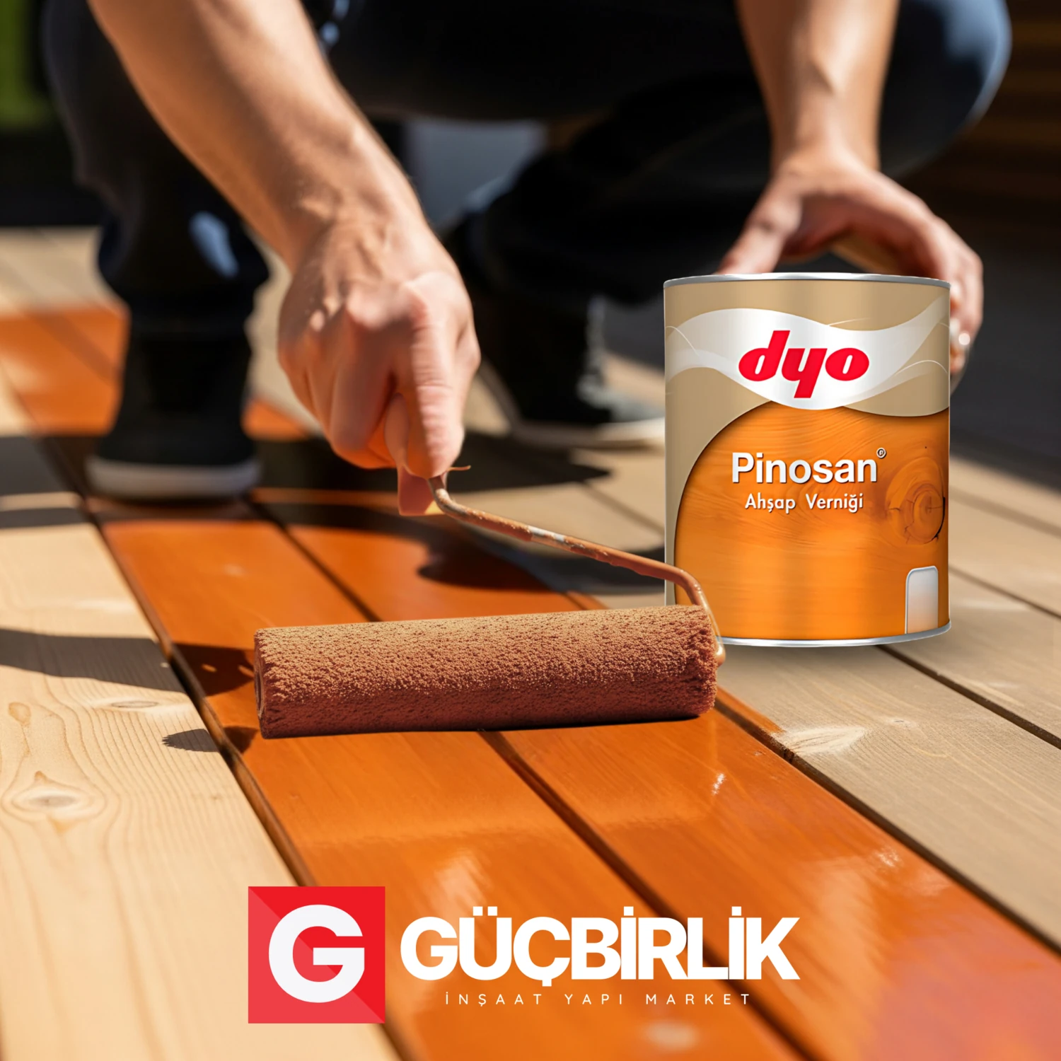 Dyo Pinosan Ahşap Verniği Yarı Mat Şeffaf 0,75L - 2,5l | Iç ve Dış Mekan Kullanımına Uygun Vernikli Ahşap Koruyucu