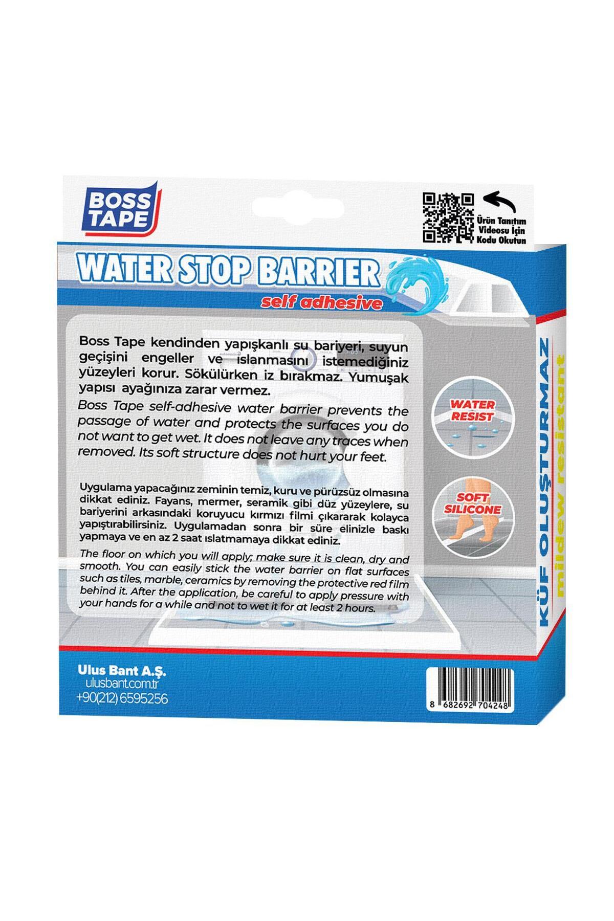 Yapışkanlı Duş Kapı Mutfak Tezgahı Etrafı Su Kesici Bariyer Beyaz 2mt