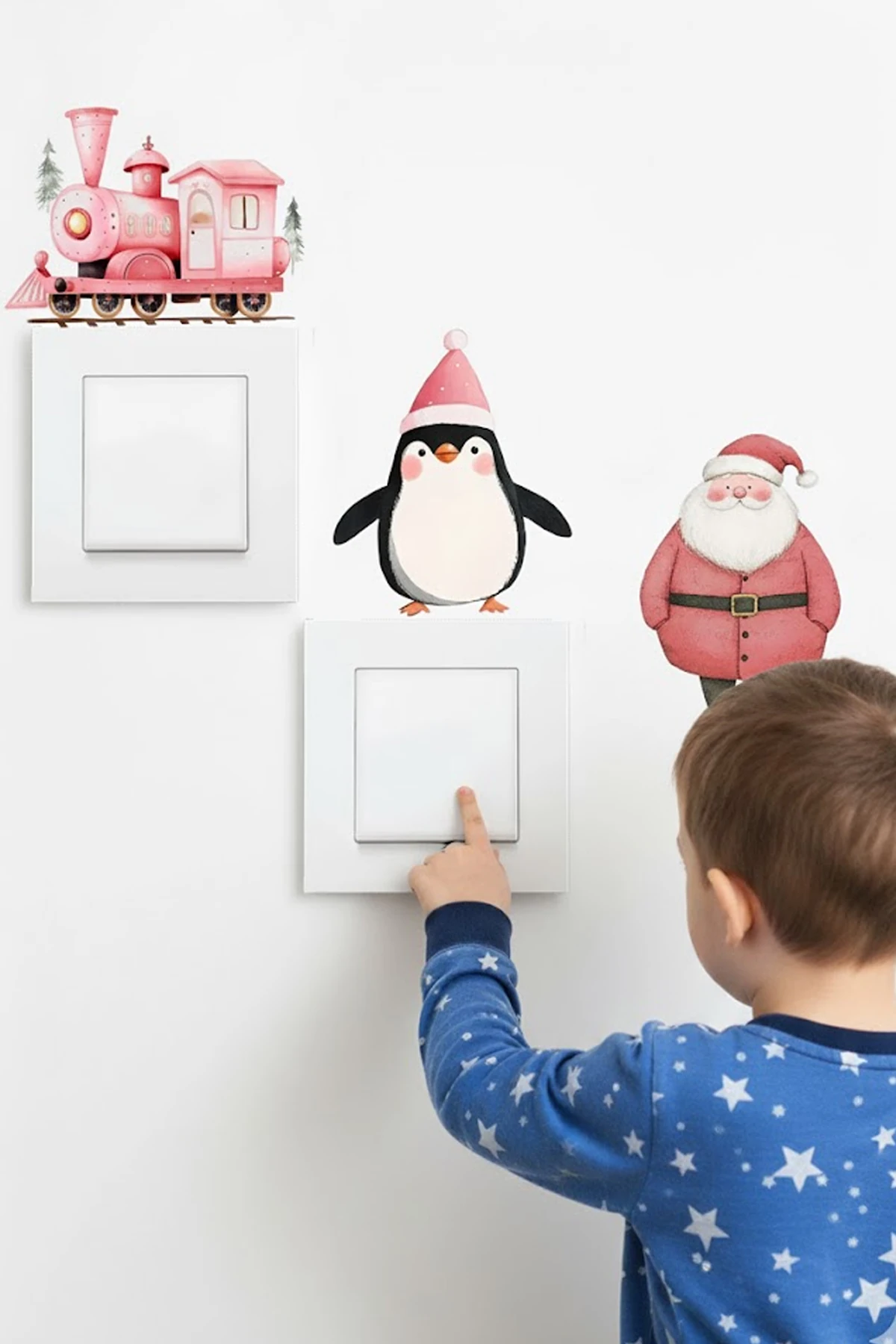 Yeni Yıl Yılbaşı Figürleri 3'lü Priz Sticker Setleri