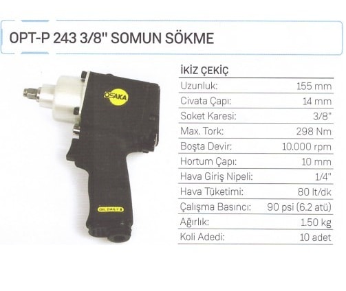 Opt-P 243 3/8" Somun Sökme