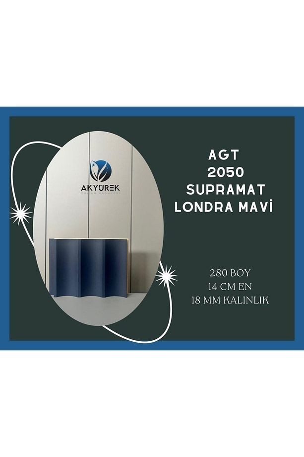 Akyürek 2050 Supramat Londra Mavi Dekor Profil Duvar Kaplama Lambri