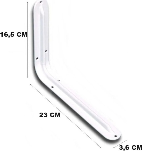 Raf Altı Konsol L Demiri Ayağı Beyaz 16.5 x 23 cm 2 Adet + Vida
