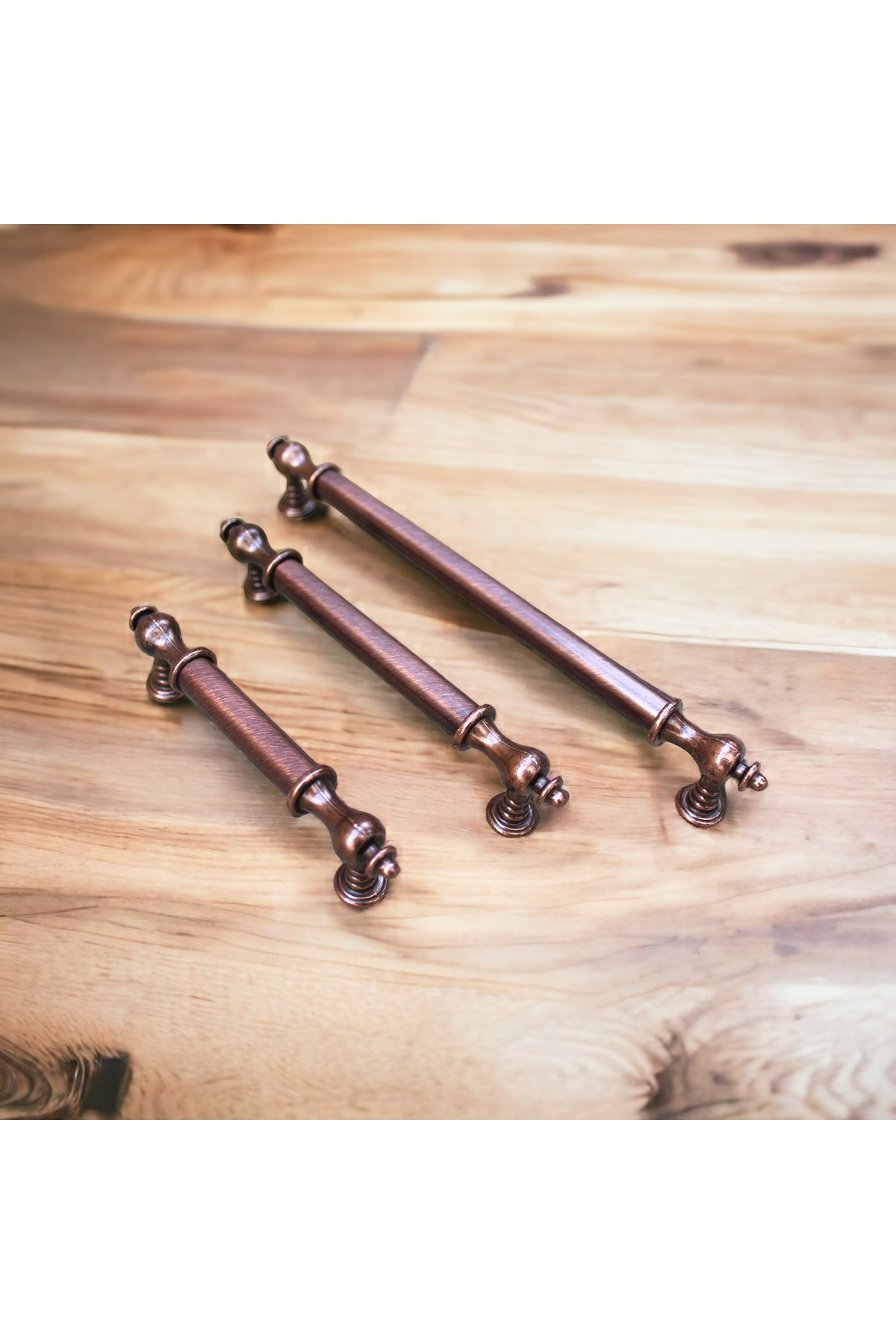 192 mm Eskitme Bakır Kulp Elegant Serisi Dolap ve Çekmece Kulpu