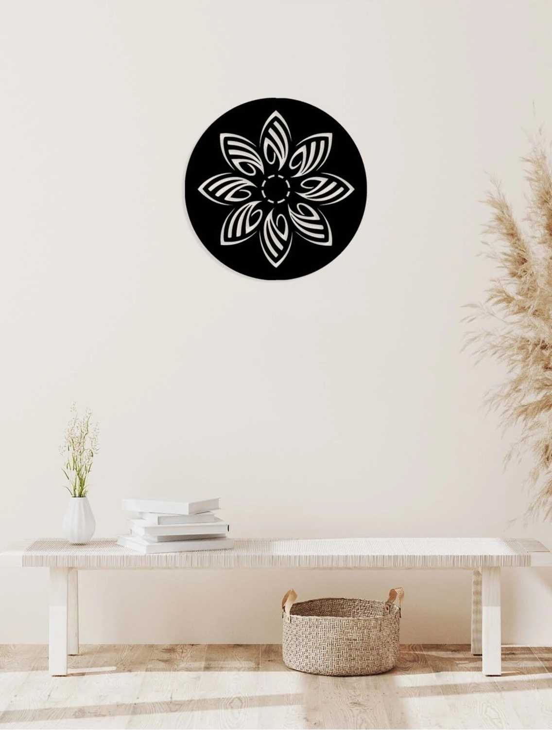 -Allah Islami Metal Tablo - Islami Ev Dekorasyonu - Dini Duvar Tabloları - 50 X 50 - Cm - Sıyah-Islm-064