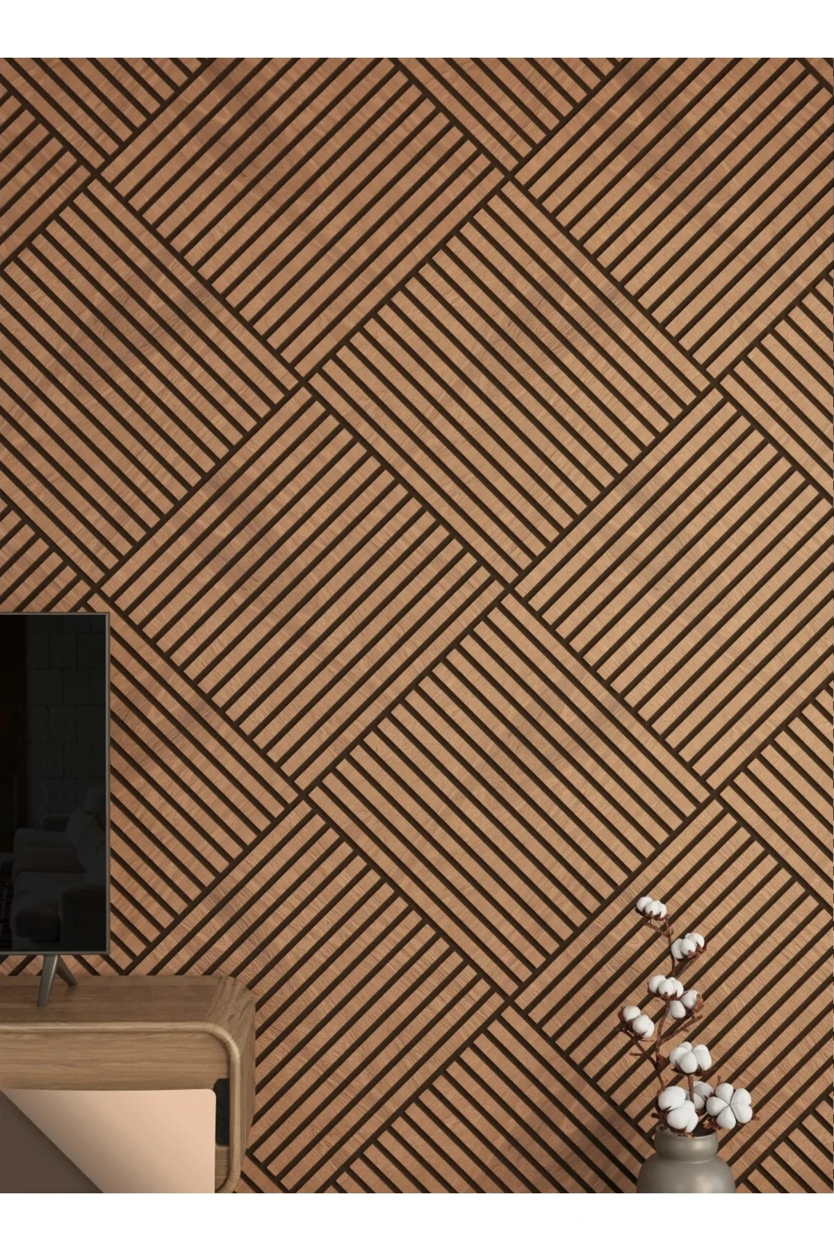 Mini Eko Akustik Ahşap Panel Safir Meşe - 60x60cm