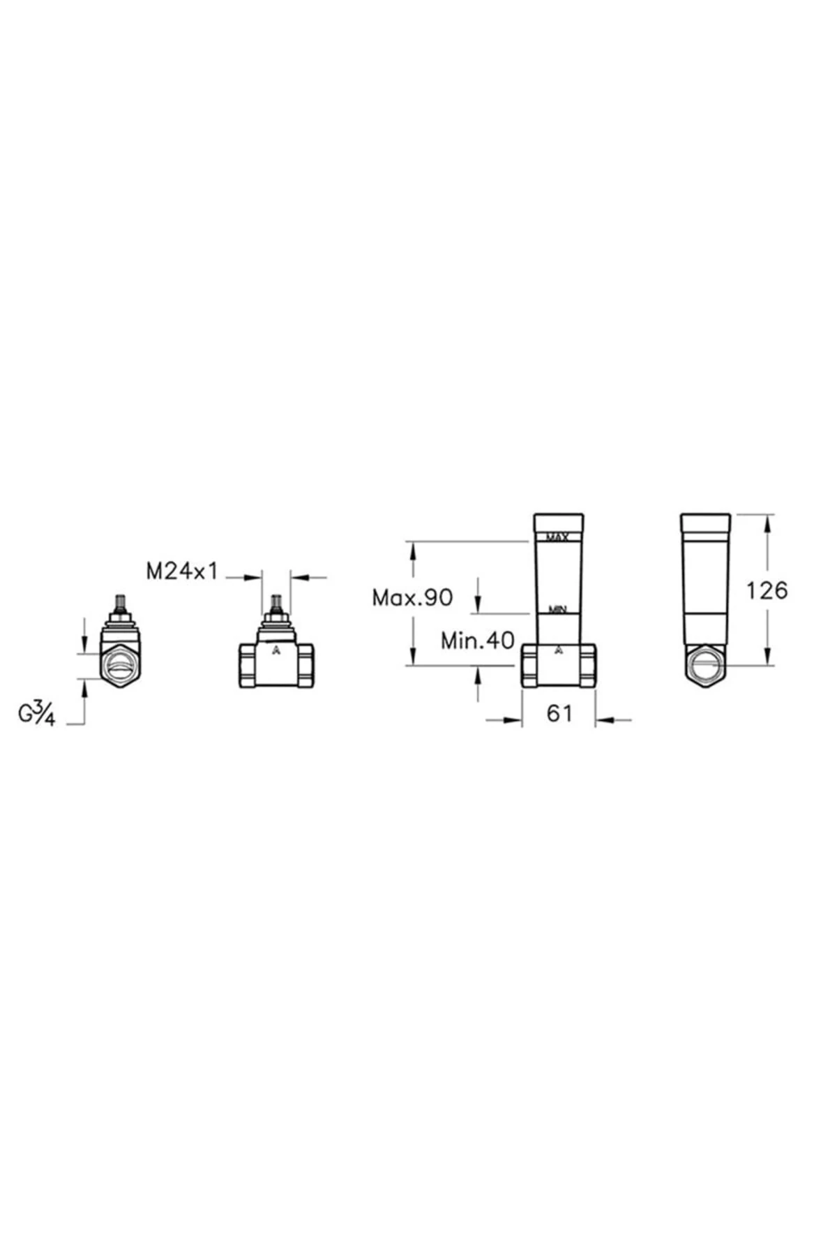 Stop Valf, Ankastre (Sıva Altı Grubu 90 Aç/Kapa - 3/4") A41442