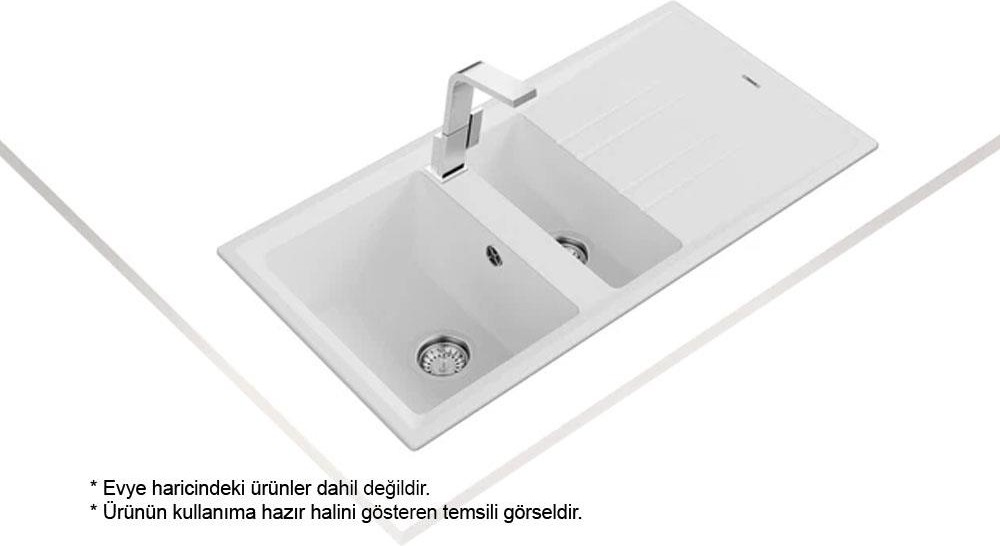 Stone 60 B-Tg Granit Evye, Beyaz, 115360005, 100X51CM