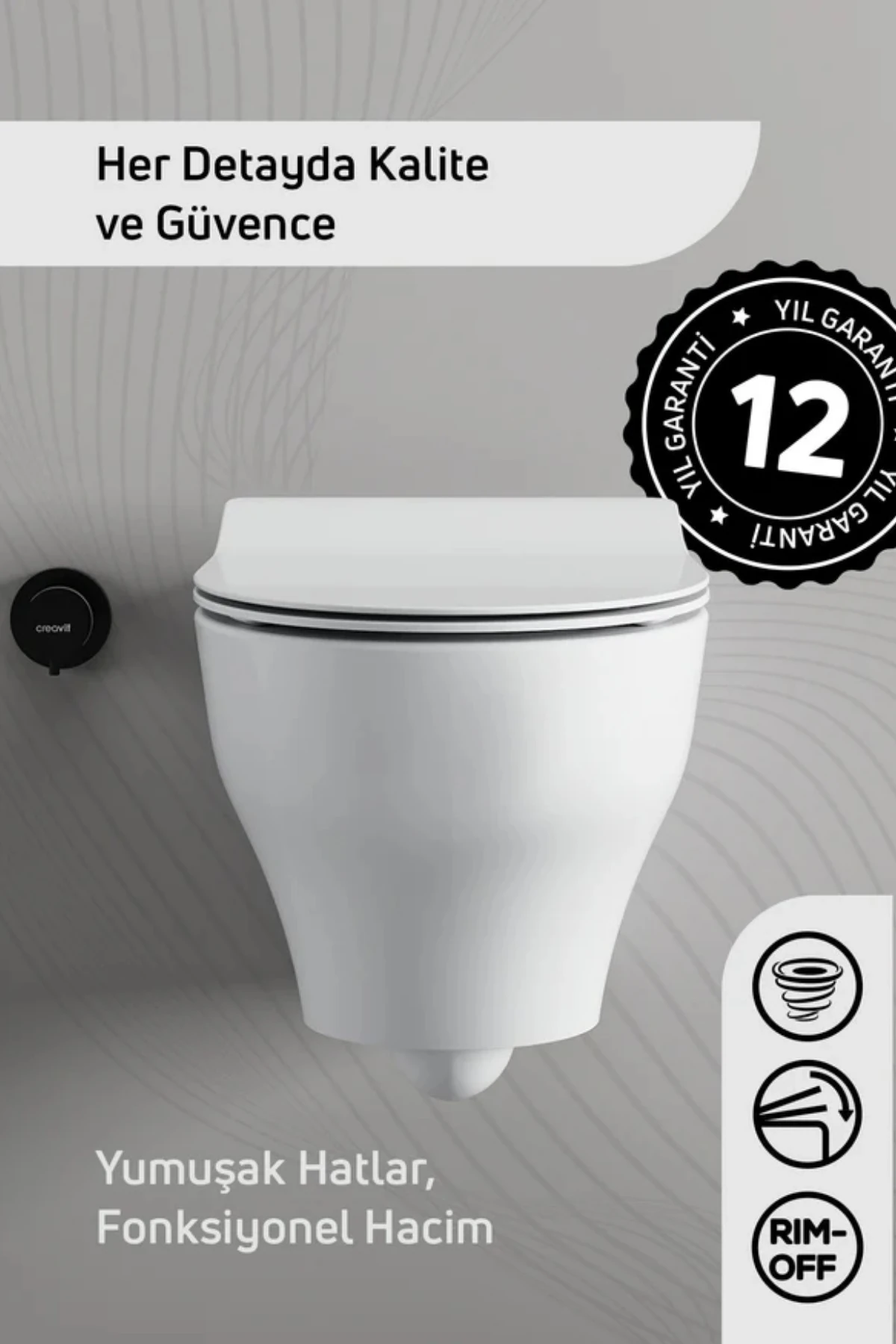 NS323 Ness Vortex Asma Klozet Beyaz Kapak Dahil