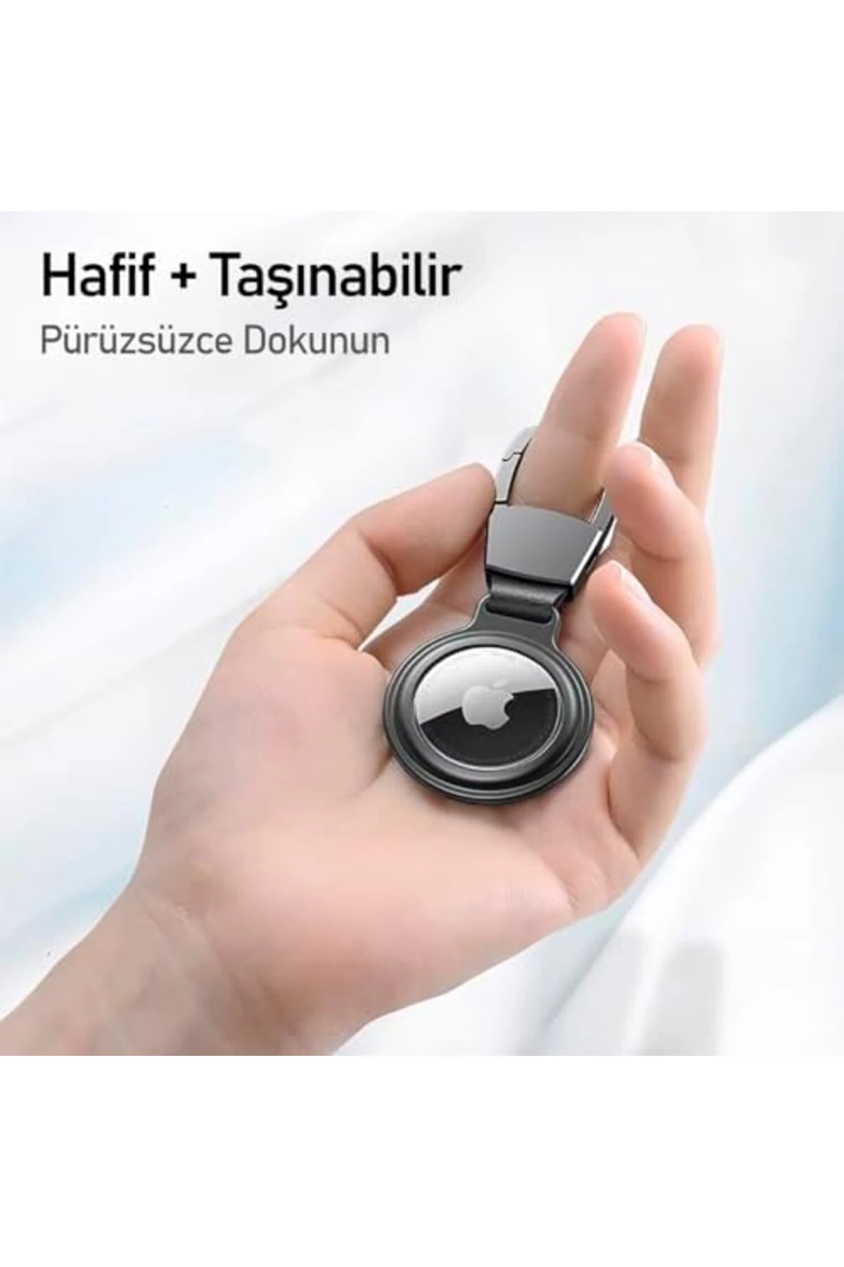 Buff TagSafe HookSteel Taşınabilir Anahtarlık Darbeye Dayanıklı Metal Askılı AirTag Kılıf (Siyah) 8