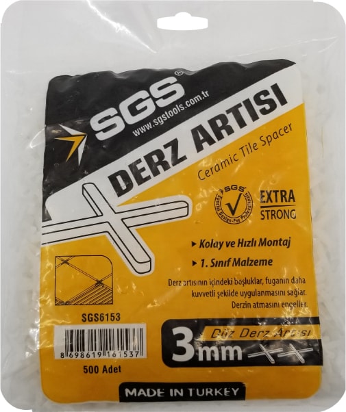 6153 Derz Artısı Tutamaklı 3mm - 500LÜ Paket
