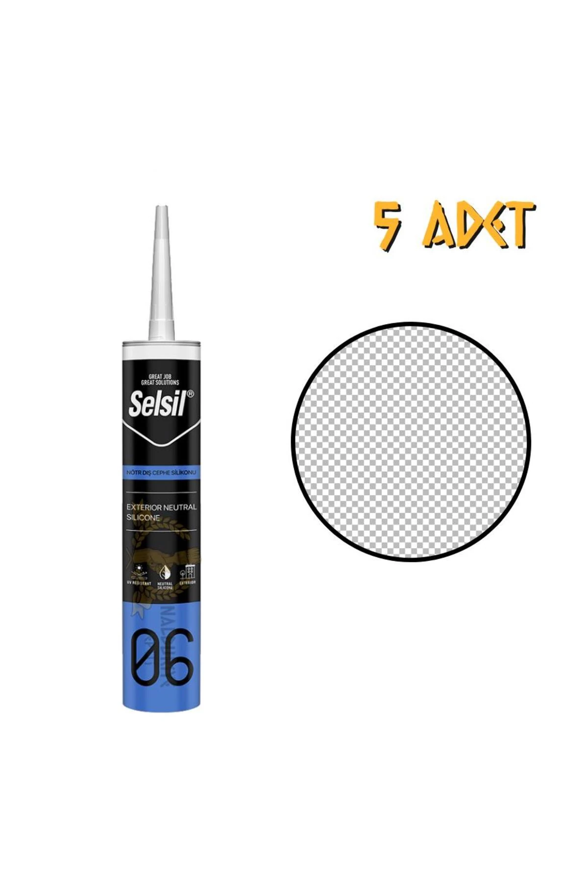 Dış Cephe Nötr Silikon ŞEFFAF 300 ml. - 5 Adet