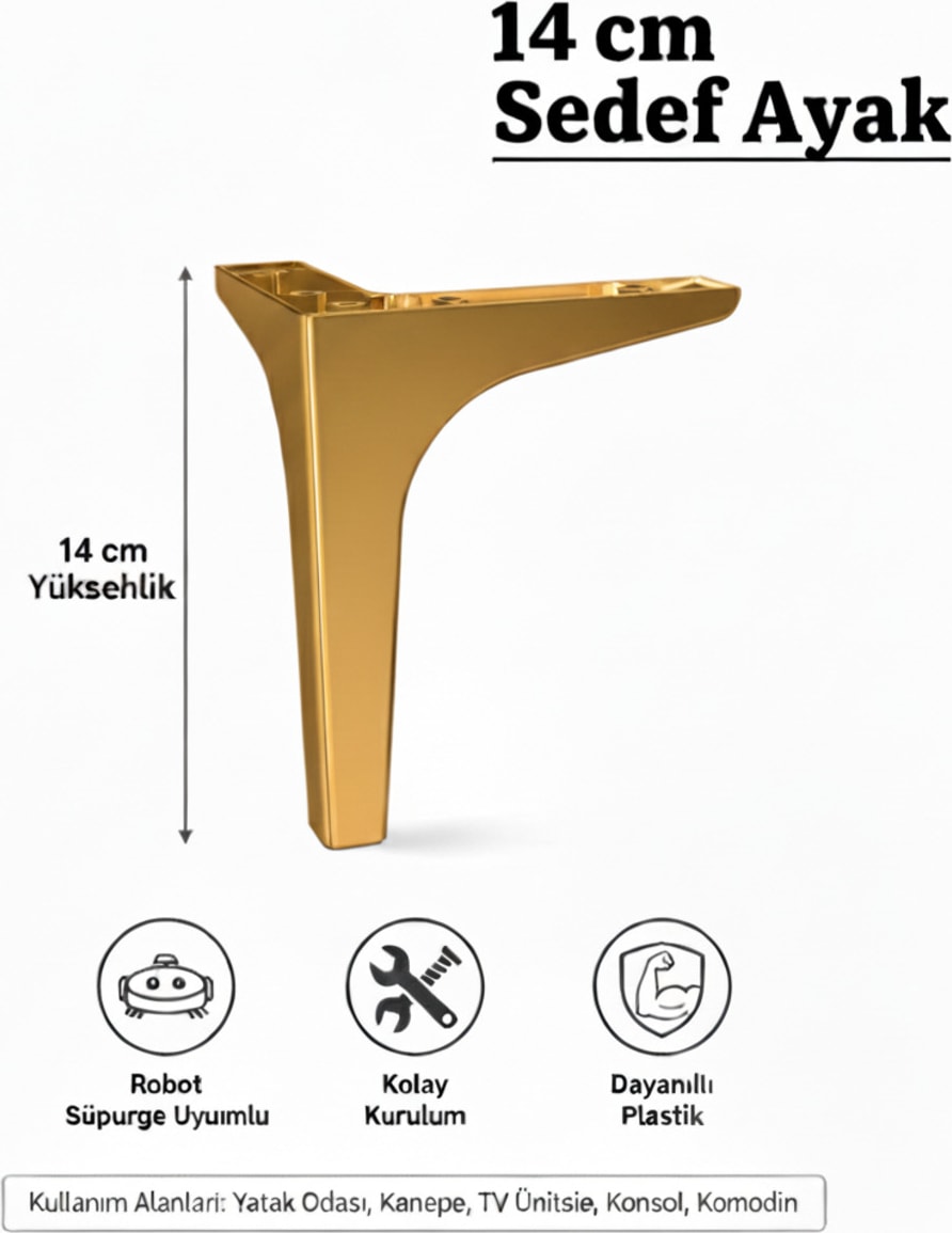 14 cm Mobilya Kanepe Sehpa Tv Ünitesi Koltuk ve Konsol Ayağı