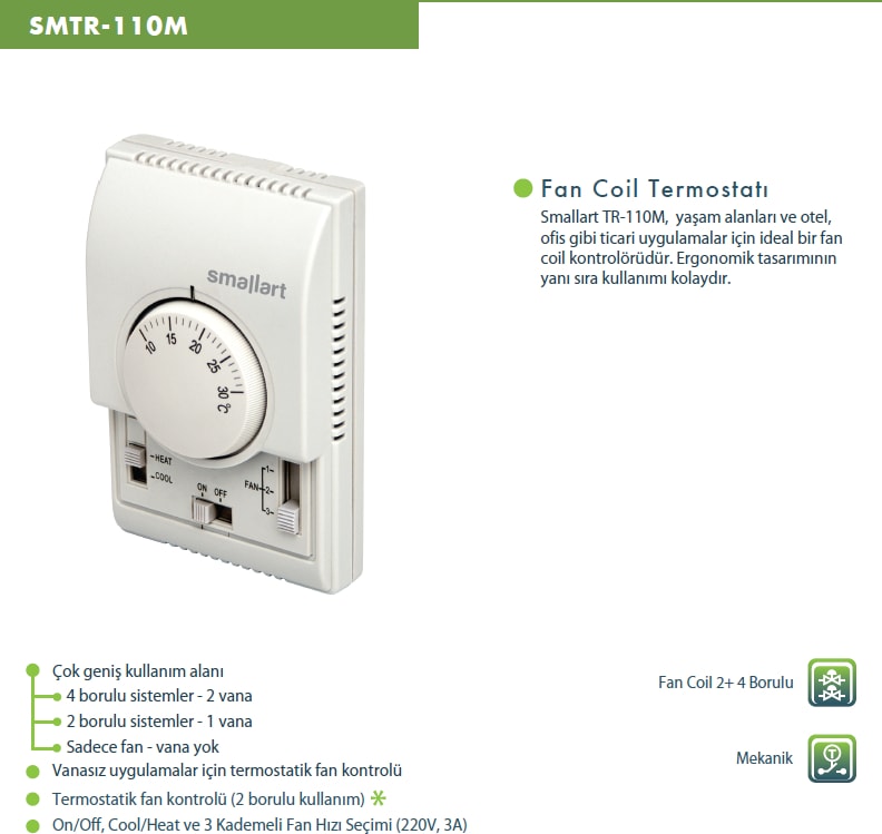 TR-110M Mekanik Fancoil Termostat