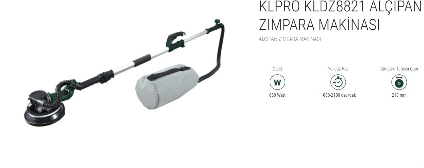 Klpro Alçıpan Zımpara Makinası ( KLDZ8821)
