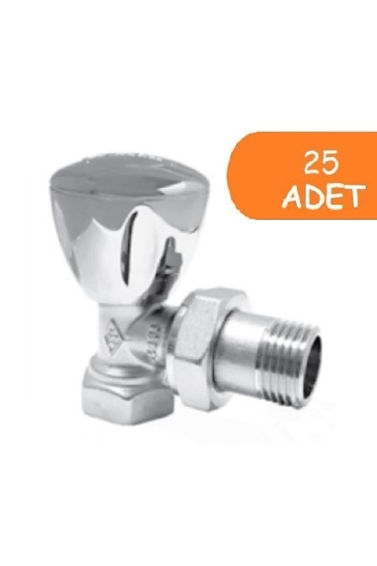 25 Adet ECA RV3 1/2 Köşe Radyatör Valfi Krom Kaplamalı Petek Havlupan Vanası 602120749