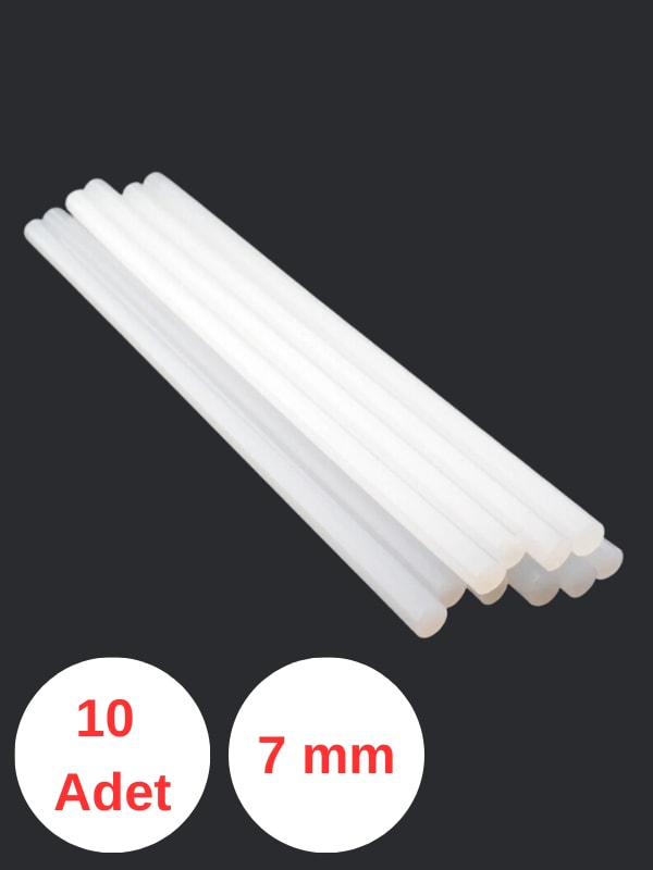 30 cm Sıcak Mum Silikon Çubuk Silikon Küçük 10 Adet Ince Çap 7 mm