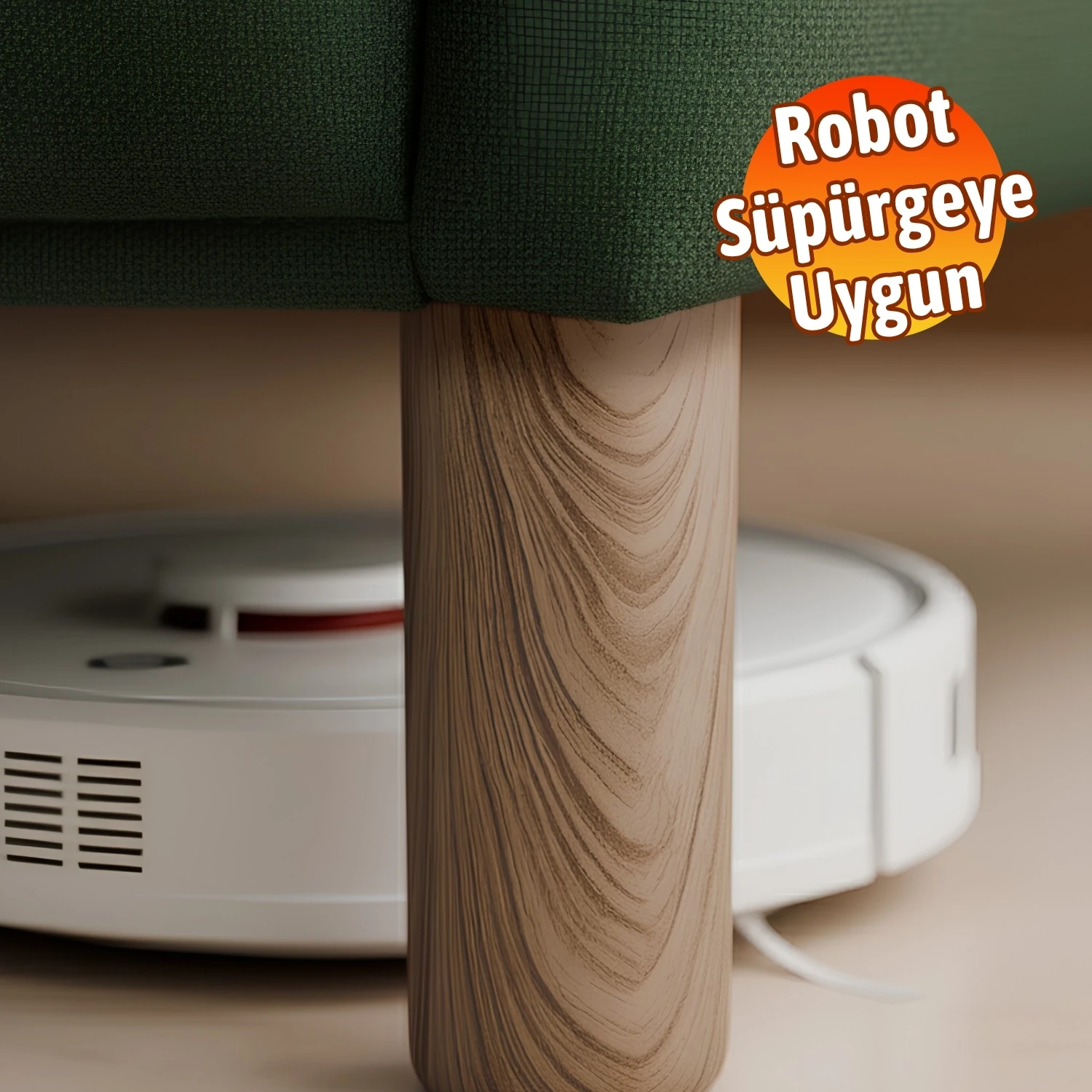 Bohem Kübik Meşe Sert Plastik 15 cm Mobilya Kanepe Koltuk Baza Yükseltme Ayağı Tekli Ayak