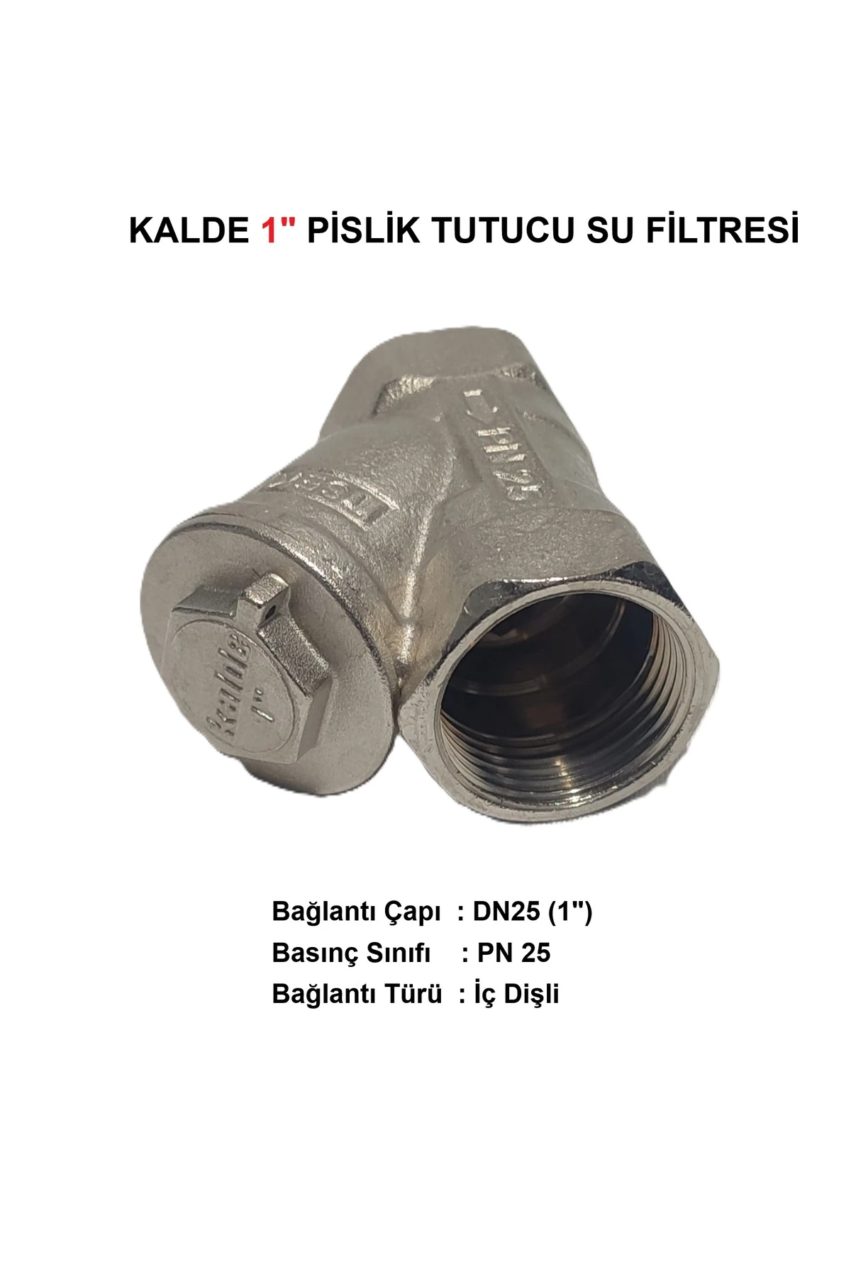 1" Sarı / Krom Pislik Tutucu Su Filtresi Dn25 - Threaded Strainer