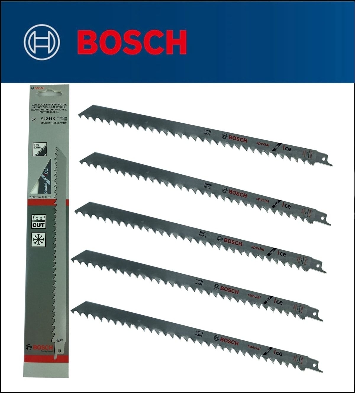 BOSCH Tilki Kuyruğu Bıçağı S 1211 K 5'li Paket S 1211 K-5