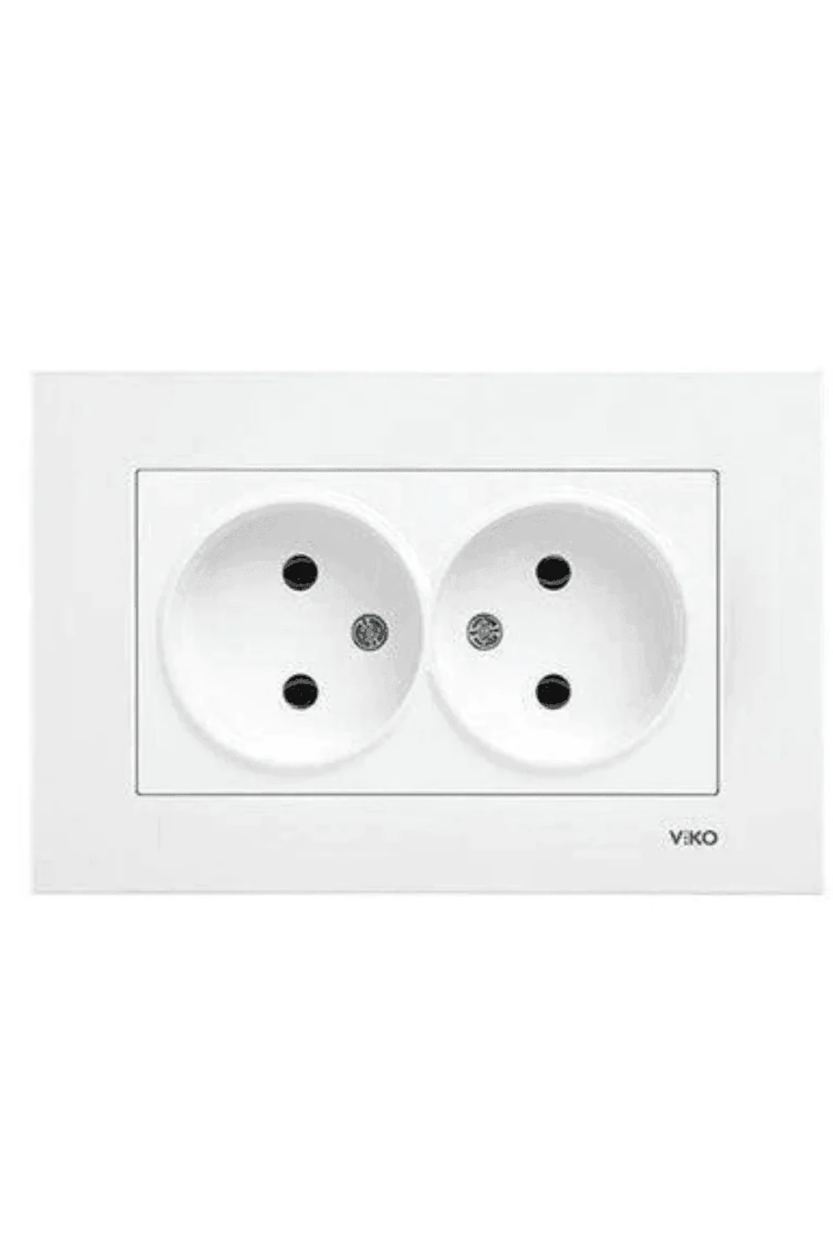 KARRE İKİLİ TOPRAKLI PRİZ BEYAZ ( ÇERÇEVELİ )