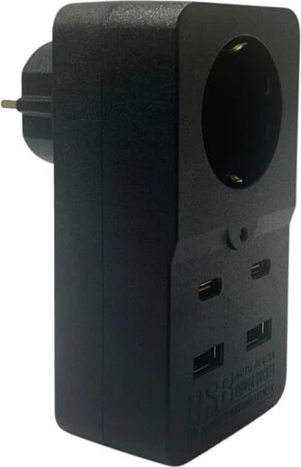Isıya Dayanıklı Termal Akım Korumalı 1 Priz Girişli 2 USB Girişli 2 Type-C Girişli Pirz (488