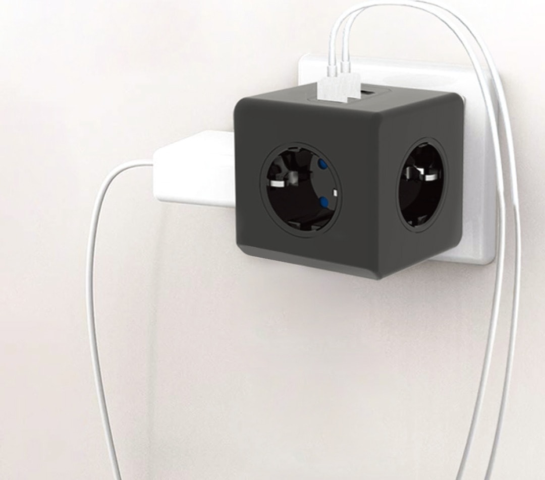 Termal Akım Korumalı Isıya Dayanıklı 3'lü Duvar Tipi Priz 3x USB