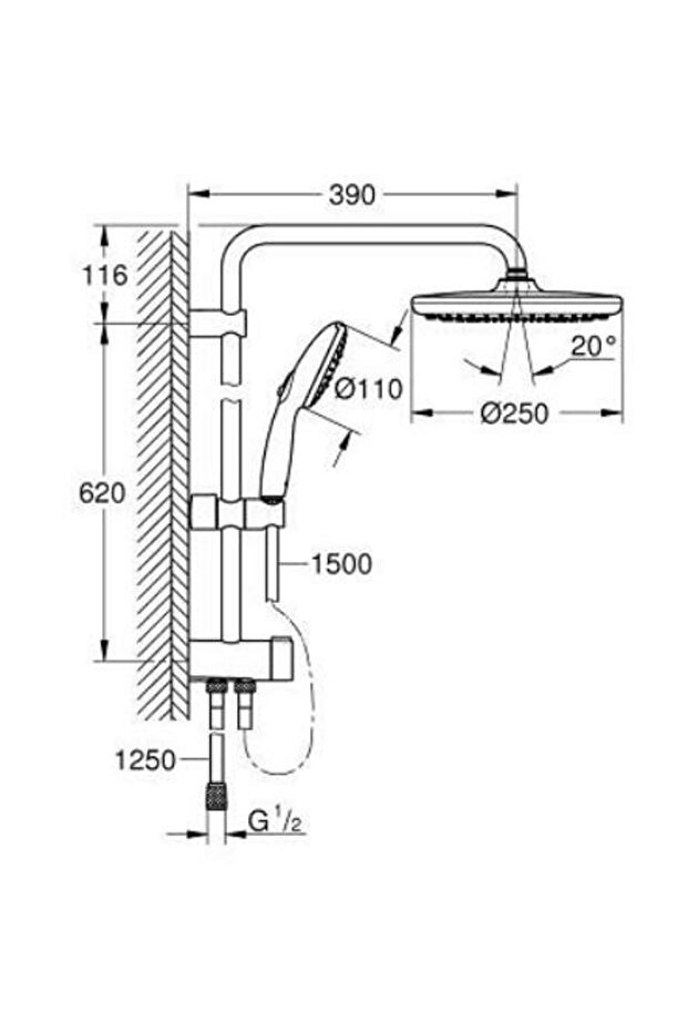 Tempesta System 250 Duş Sistemi Mat Siyah - 269802431 Siyah