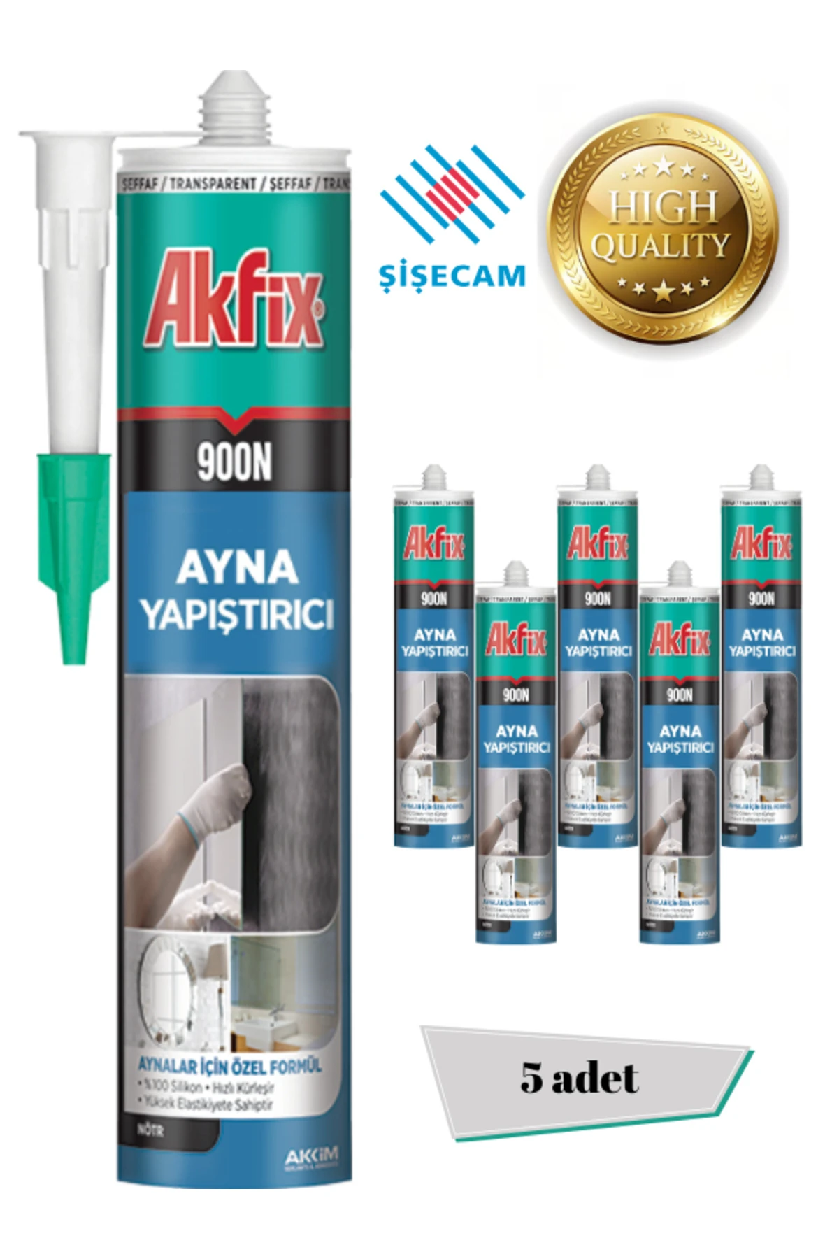 Akfix AKFİX 900N AYNA YAPIŞTIRICI (ŞİŞECAM ONAYLI 5 adet