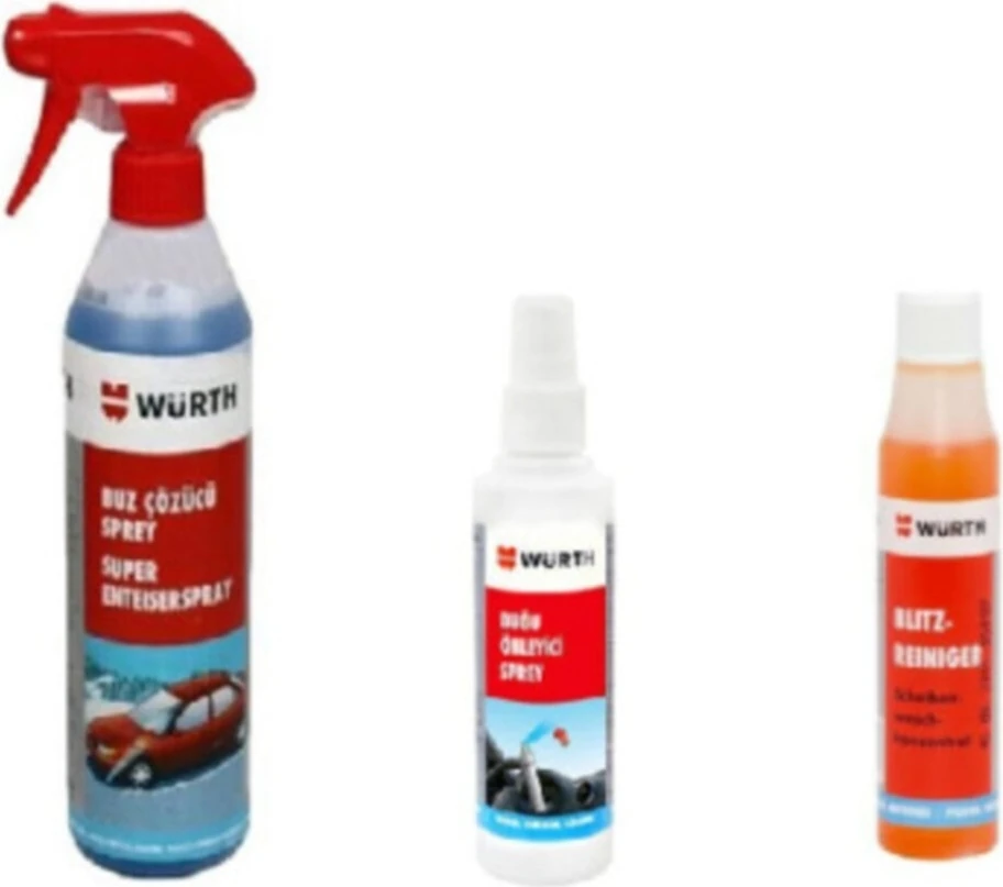 Buz Çözücü Sprey+Buğ Önleyici Sprey+Cam Sabunu