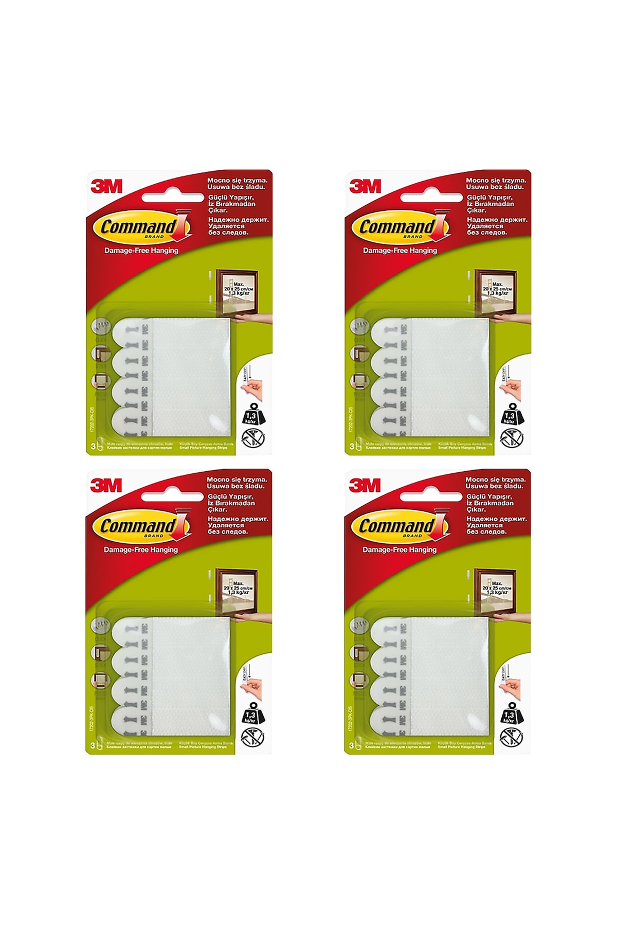 3M 17202 Command Küçük Boy Cırt Bant 4 Paket