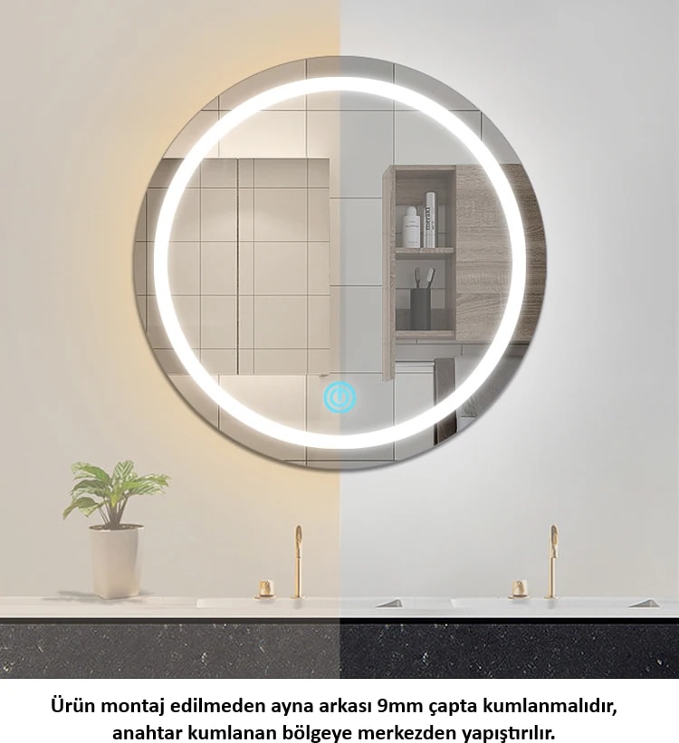 Ayna Arkası On-Off Dimmer Dokunmatik Sensör - Power Simgeli - 12-24V - 8,33A - 100W