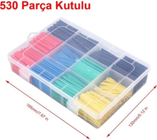 Renkli Makaron Seti 530 Parça - Isıyla Daralan Kablo