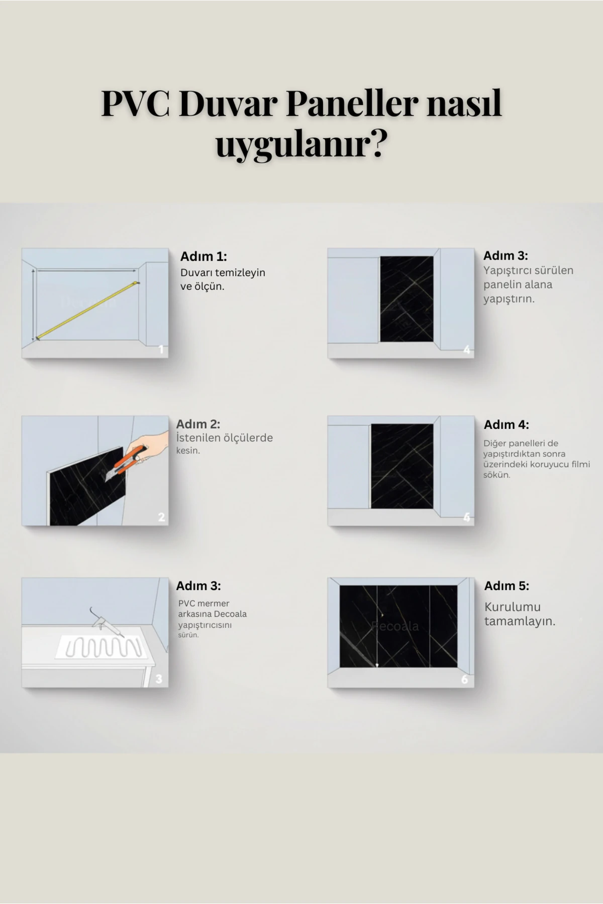 Pvc Mermer Duvar Paneli 60 X 120 (4 Adet)