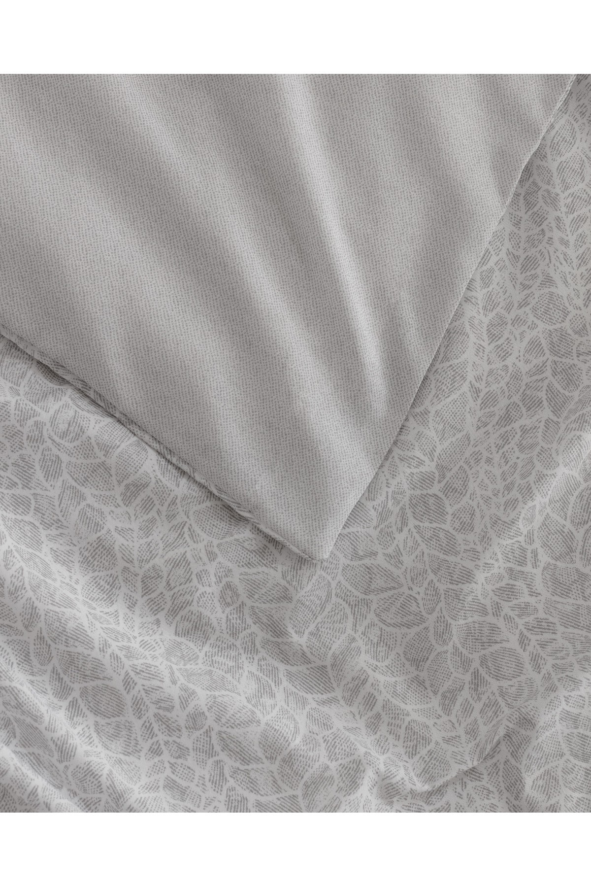 Grelot King Size Pamuklu Baskılı Nevresim Takımı - Gri