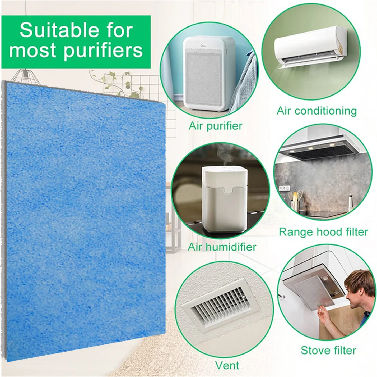 G4 Sınıfı Elyaf Filtre / M2 EFC02 Mavi Beyaz