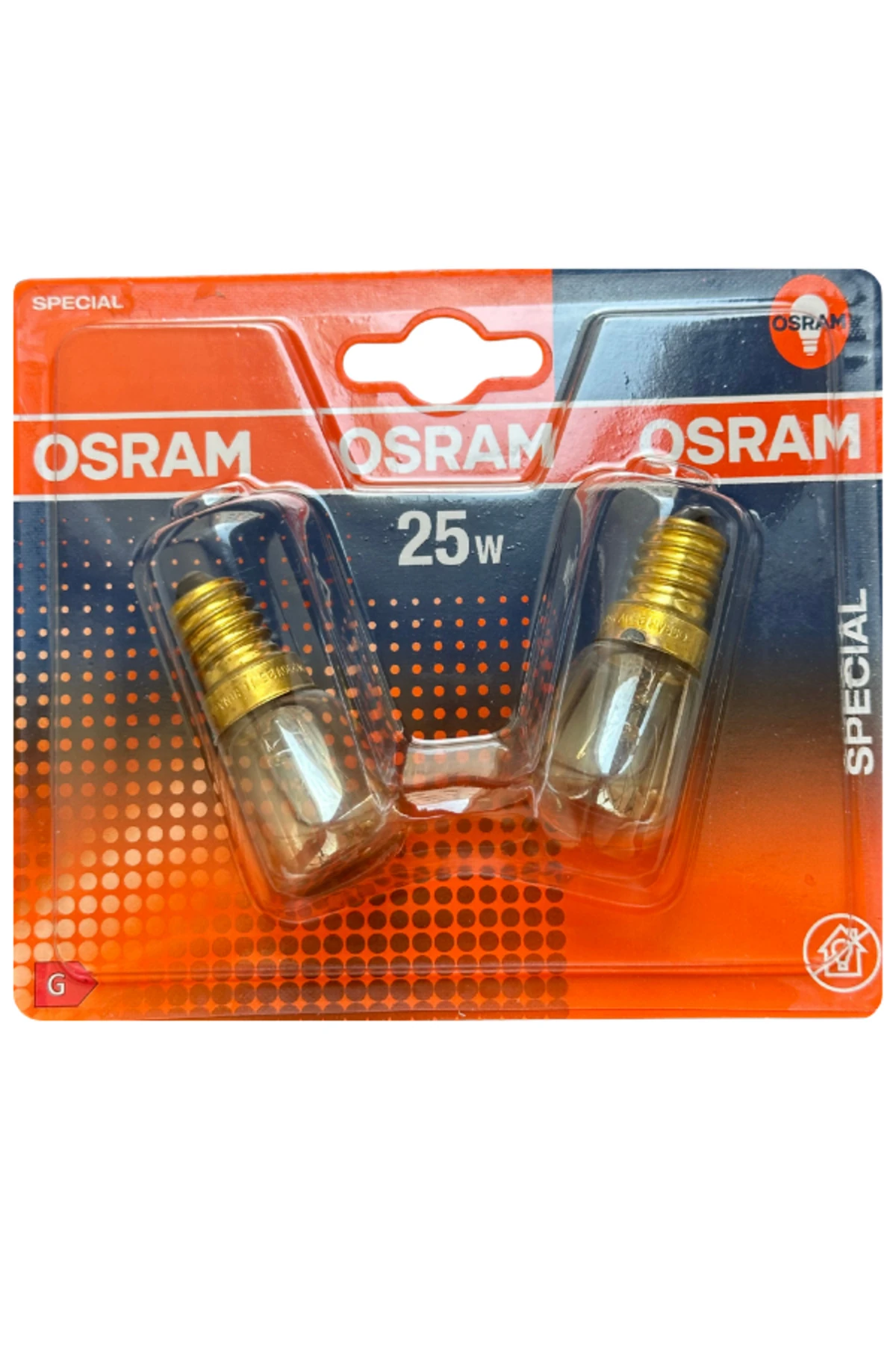 Sectron 25W Sarı Işık E14 Duylu (Ince Duy) Fırın Ampulü (2'li Paket) 2700K