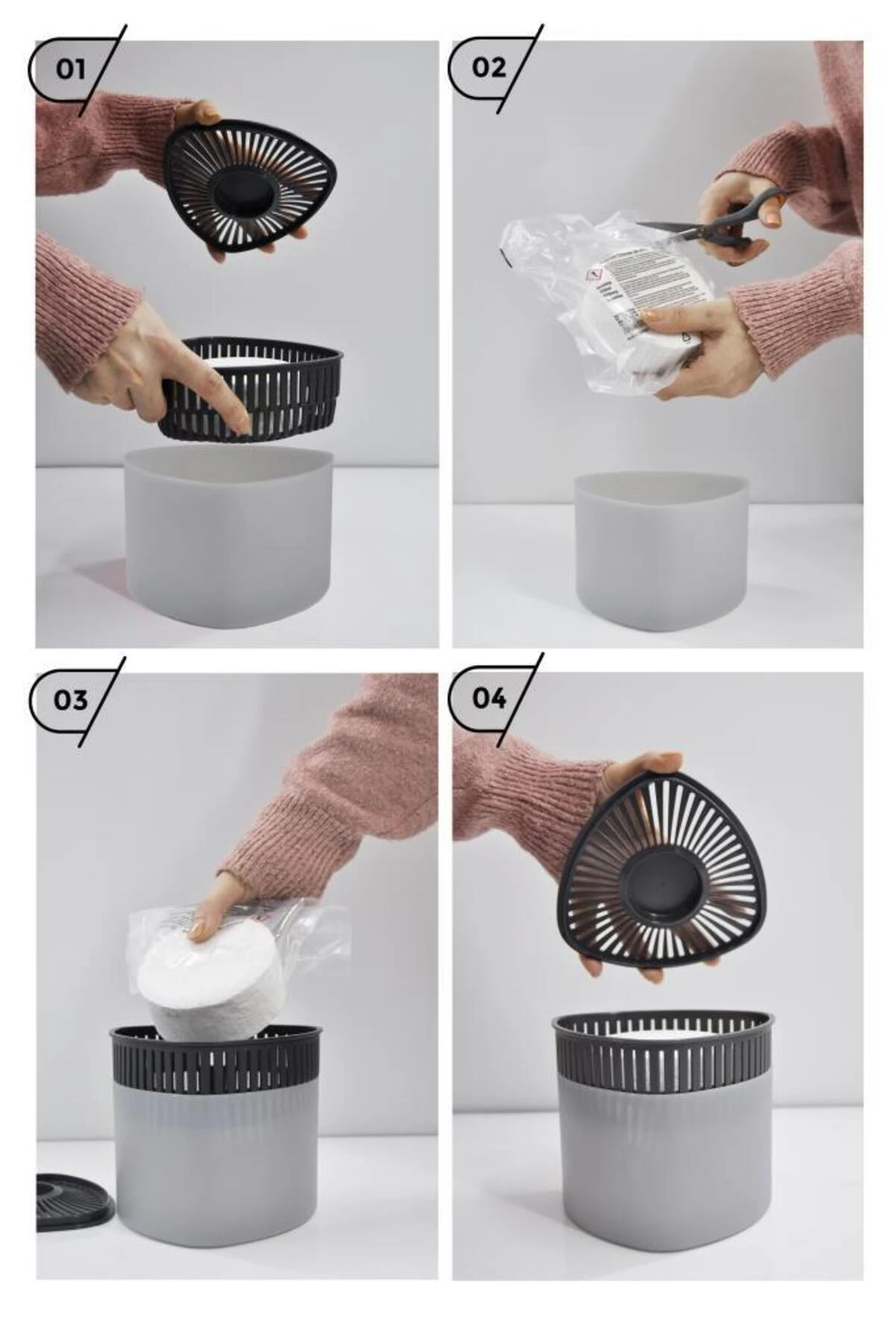 4 Adet 500 gr Nem Alıcılı Ve Rutubet Giderici Aparat Üçgen Naturel (TABLET DAHİL)