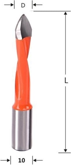 6 mm Sağ Ahşap İşleme Cnc Makine Sivri Delici Uç
